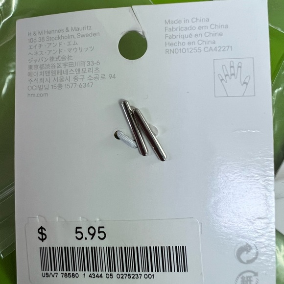 M Ring set stripes & gold modernist stacking bands statement nautical preppy - Picture 8 of 9